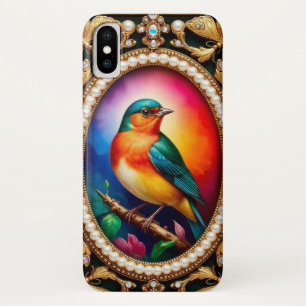 Vintage Style Frame With Colourful Bird Case-Mate iPhone Case