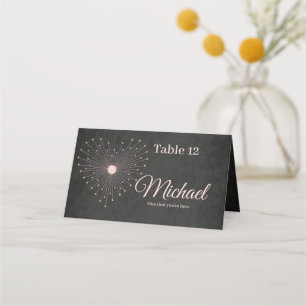 Vintage style frame with intricate floral designs place card
