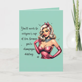 Vintage style, funny greeting card for women