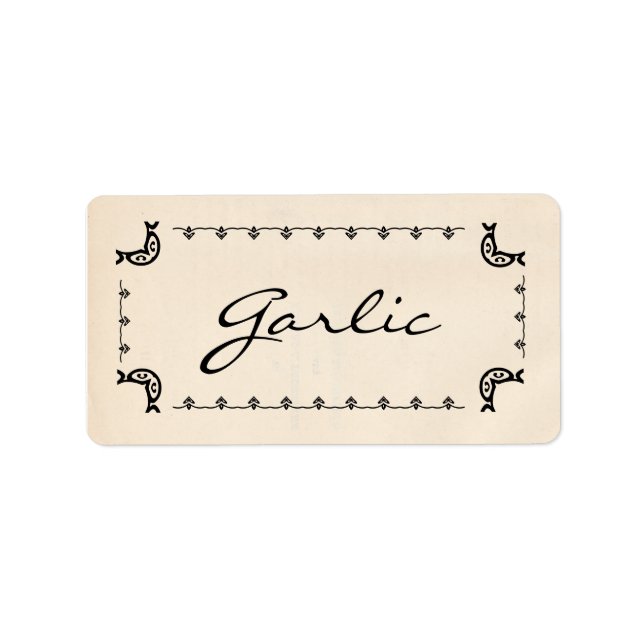 Vintage-Style Garlic Labels (Front)