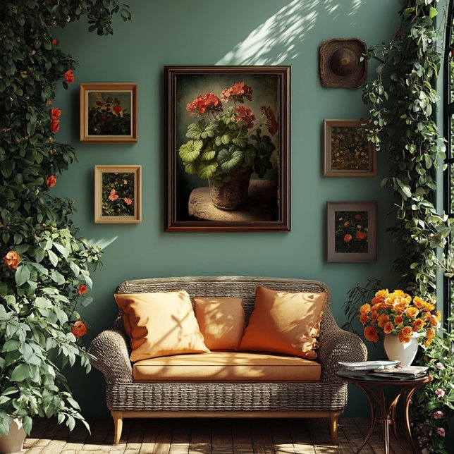 Vintage Style Geranium Art - Downloadable  Poster (Creator Uploaded)