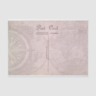 Vintage Style Globe Map and Compass Tissue Paper