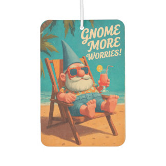 Vintage Style Gnome Beach Vacation Design Car Air Freshener