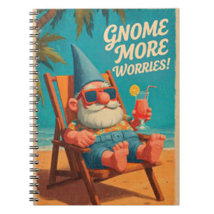 Vintage Style Gnome Beach Vacation Design Notebook