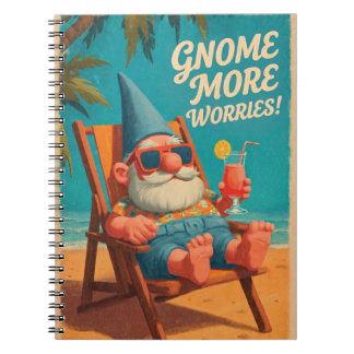 Vintage Style Gnome Beach Vacation Design Notebook