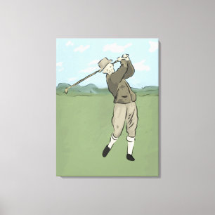 Vintage Style golf art Canvas Print