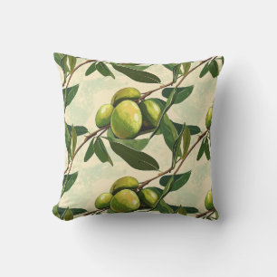 Vintage Style Green Olive Design Cushion
