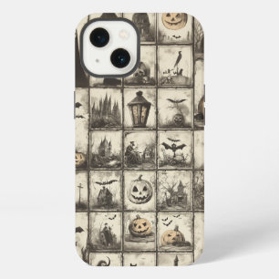 Vintage style Halloween pattern with sepia color iPhone 13 Case