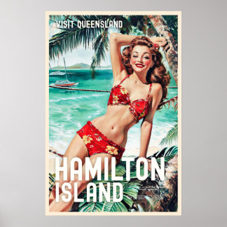 Vintage Style Hamilton Island Travel Poster