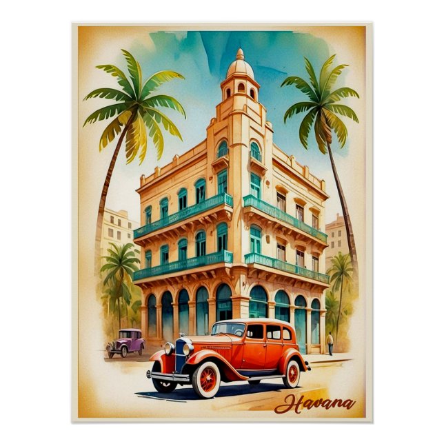 Vintage Style Havana Poster. Poster (Front)