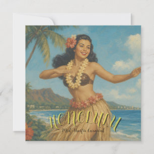 Vintage Style Hawaii Travel Card
