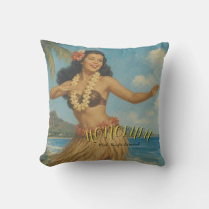 Vintage Style Hawaii Travel Cushion