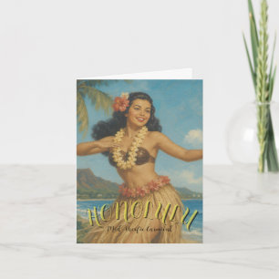 Vintage Style Hawaii Travel Holiday Card