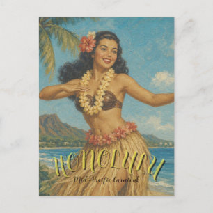 Vintage Style Hawaii Travel Holiday Postcard