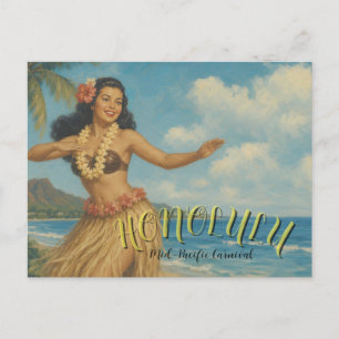 Vintage Style Hawaii Travel Holiday Postcard