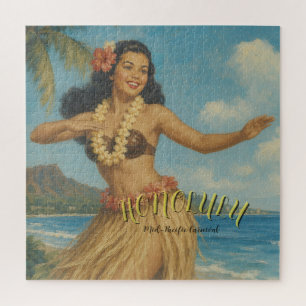 Vintage Style Hawaii Travel Jigsaw Puzzle