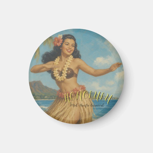 Vintage Style Hawaii Travel Magnet (Front)