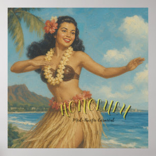 Vintage Style Hawaii Travel Poster
