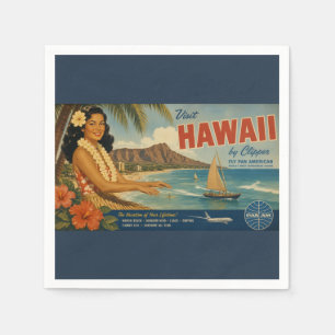 Vintage Style Hawaiian Travel Advertisement Napkin