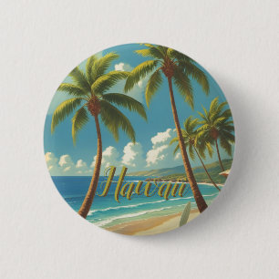Vintage Style Hawaiian Travel Aloha From Hawaii 6 Cm Round Badge