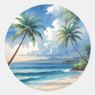 Vintage Style Hawaiian Travel Aloha From Hawaii Classic Round Sticker