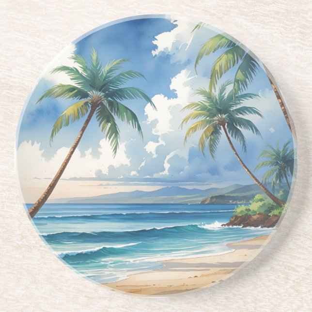 Vintage Style Hawaiian Travel Aloha From Hawaii Coaster (Front)