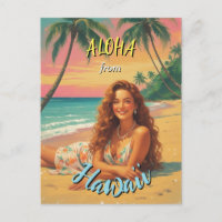 Vintage Style Hawaiian Travel Aloha from Hawaii