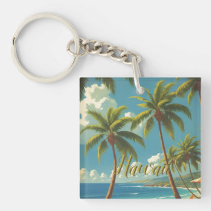 Vintage Style Hawaiian Travel Aloha From Hawaii Key Ring