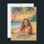 Vintage Style Hawaiian Travel Aloha from Hawaii Postcard<br><div class="desc">Hula Girl - Carnival - Aloha Honolulu Caribbean Travel Artworks - Vintage Hawaiian Advertisement</div>