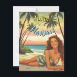 Vintage Style Hawaiian Travel Aloha from Hawaii Postcard<br><div class="desc">Hula Girl - Carnival - Aloha Honolulu Caribbean Travel Artworks - Vintage Hawaiian Advertisement</div>