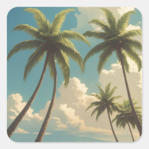 Vintage Style Hawaiian Travel Aloha From Hawaii Square Sticker