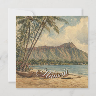 Vintage Style Hawaiian Travel Coast Sea Holiday Card