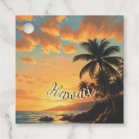 Vintage Style Hawaiian Travel Coast Sea Sunset