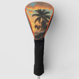 Vintage Style Hawaiian Travel Coast Sea Sunset Golf Head Cover