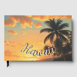 Vintage Style Hawaiian Travel Coast Sea Sunset Guest Book