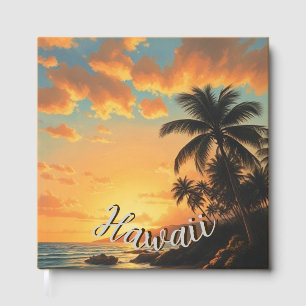 Vintage Style Hawaiian Travel Coast Sea Sunset Guest Book