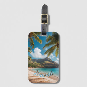 Vintage Style Hawaiian Travel Coast Sea Sunset Luggage Tag