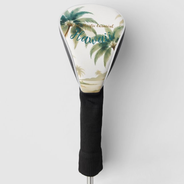 Vintage Style Hawaiian Travel Honolulu Golf Head Cover (Front)