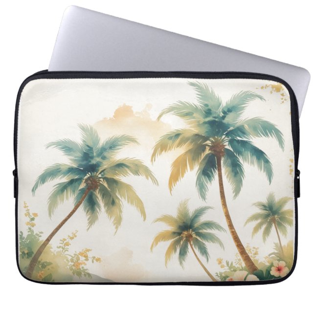 Vintage Style Hawaiian Travel Honolulu Laptop Sleeve (Front)