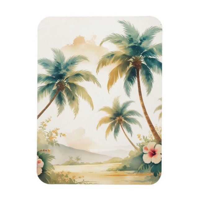 Vintage Style Hawaiian Travel Honolulu Magnet (Vertical)