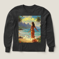 Vintage Style Hawaiian Travel Honolulu Mid-Pacific