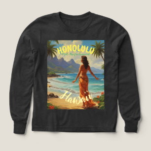 Vintage Style Hawaiian Travel Honolulu Mid-Pacific