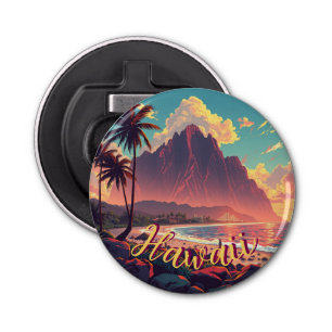 Vintage Style Hawaiian Travel Honolulu Mid-Pacific Bottle Opener