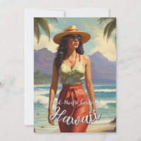 Vintage Style Hawaiian Travel Honolulu Mid-Pacific