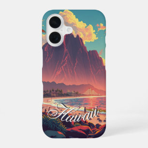 Vintage Style Hawaiian Travel Honolulu Mid-Pacific iPhone 16 Case