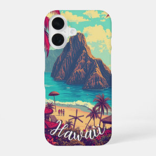 Vintage Style Hawaiian Travel Honolulu Mid-Pacific iPhone 16 Case