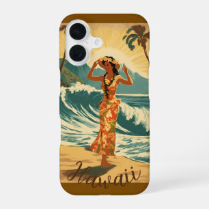 Vintage Style Hawaiian Travel Honolulu Mid-Pacific iPhone 16 Case