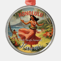 Vintage Style Hawaiian Travel Honolulu Mid-Pacific