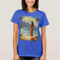 Vintage Style Hawaiian Travel Honolulu Mid-Pacific