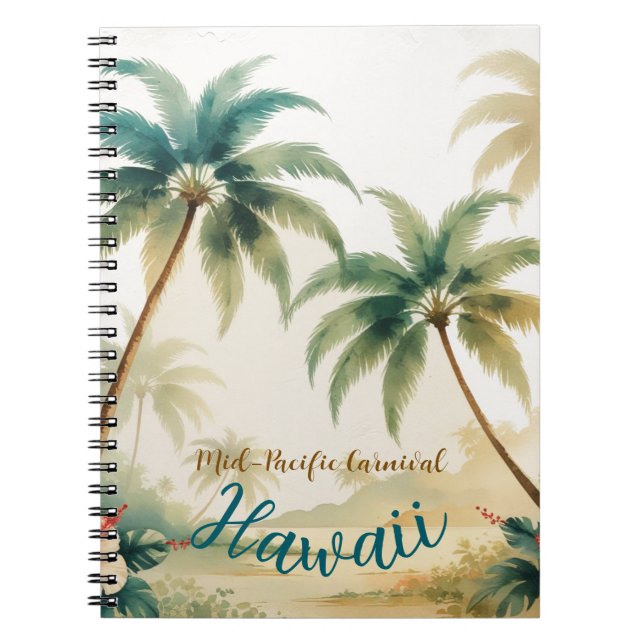 Vintage Style Hawaiian Travel Honolulu Notebook (Front)